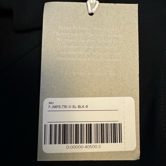 EVERLANE The Triacetate Belted Jumpsuit Black Sz 6 NWT - Picture 9 of 15